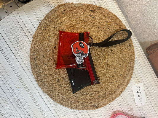 Black & Red Team Wristlet