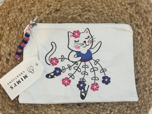 Dancing Cat Pouch (Lined)