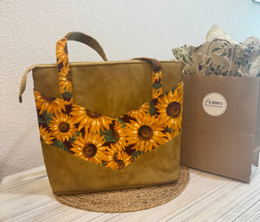 Large Sunflower Harlequin Tote